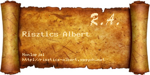 Risztics Albert névjegykártya